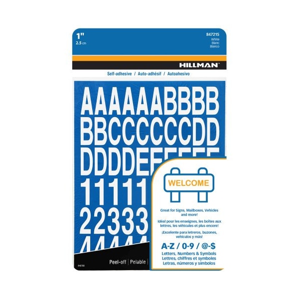 Hillman HILLMAN 1 in. White Vinyl Self-Adhesive Letter and Number Set 0-9/ A-Z 228 pc, PK6 847215 - main
